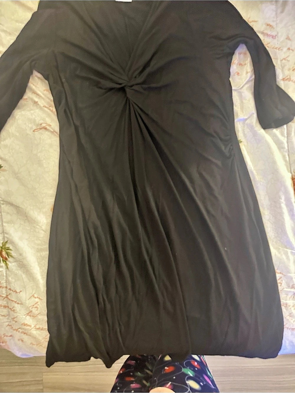 DKNY Black Long Sleeve Mini Dress XL